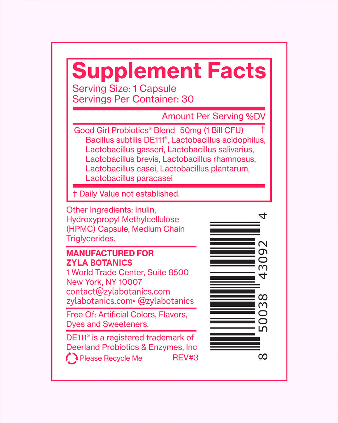 ZYLABOTANICS™ GOOD GIRL PROBIOTICS®