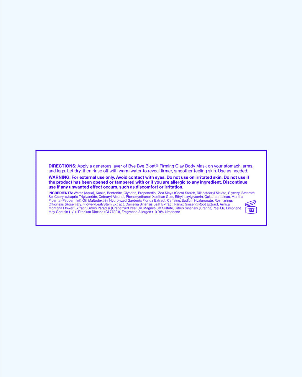 ZYLABOTANICS Bye Bye Bloat® Firming Clay Body Mask ™