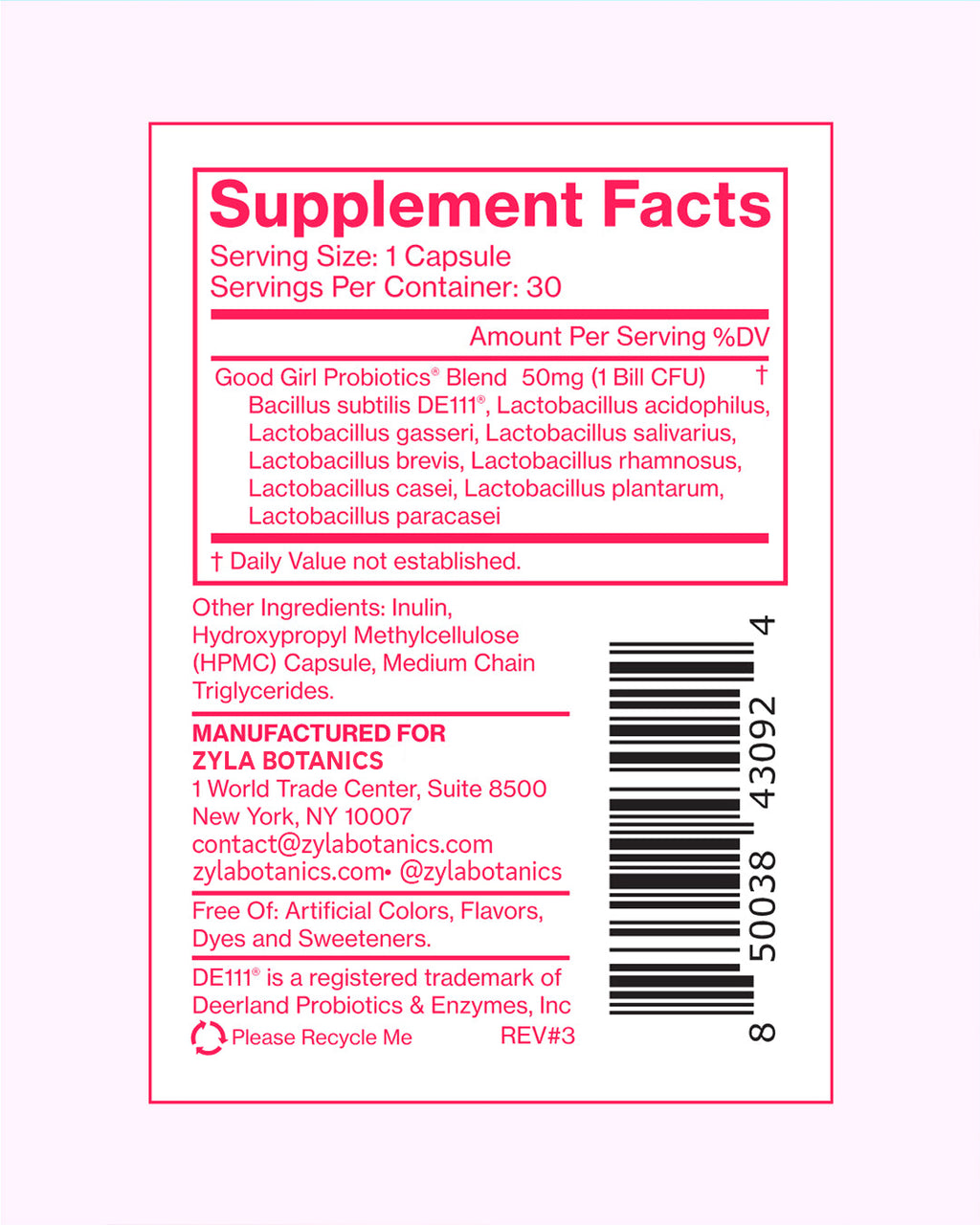 ZYLABOTANICS GOOD GIRL PROBIOTICS®™